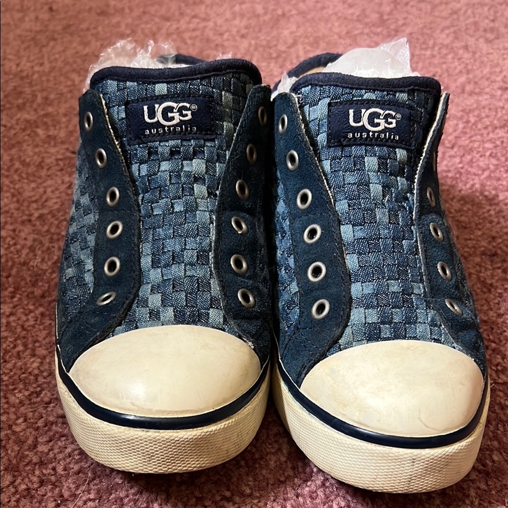 UGG Blue and White Checkered Sneakers